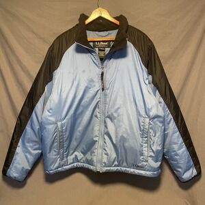 LL Bean Color Block Insulated Teal Women's Jacket XL